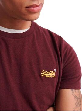 T-Shirt Superdry Vintage Ricamo Granata Uomo