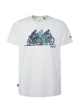 T-Shirt Norton Weiss Grey per Uomo