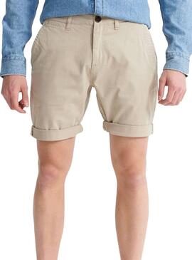 Bermudas Superdry International Chino Beige Uomo