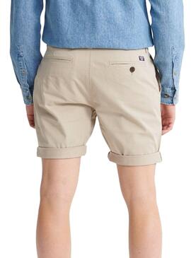 Bermudas Superdry International Chino Beige Uomo