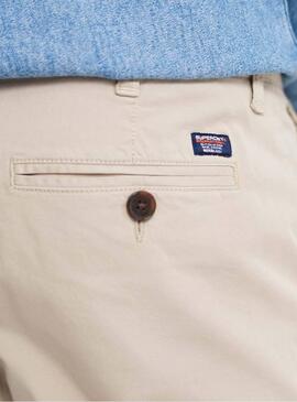 Bermudas Superdry International Chino Beige Uomo