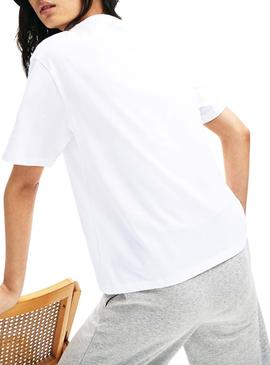 T-Shirt Lacoste Oversized Bianco per Donna