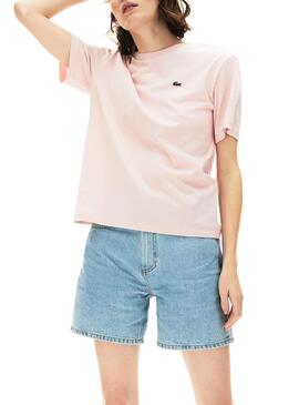 T-Shirt Lacoste Oversized Rosa per Donna