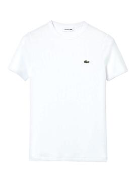T-Shirt Lacoste Basic Bianco per Donna