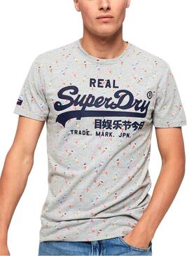 T-Shirt Superdry Vintage Logo Grigio per Uomo