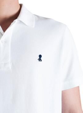 Polo El Pulpo Logo Bianco per Uomo