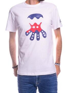 T-Shirt El Pulpo Logo delle onde Bianco per Uomo
