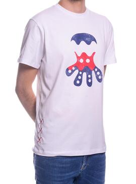 T-Shirt El Pulpo Logo delle onde Bianco per Uomo