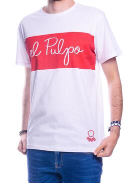 T-Shirt El Pulpo Pannello Bianco per Uomo