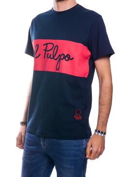 T-Shirt El Pulpo Pannello Blu Navy per Uomo