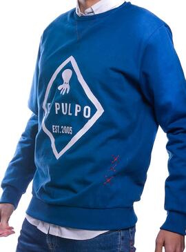 Felpe El Pulpo Rombo Logo Blu per Uomo