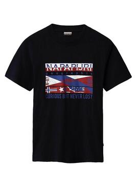 T-Shirt Napapijri Sikar Blu Navy per Uomo