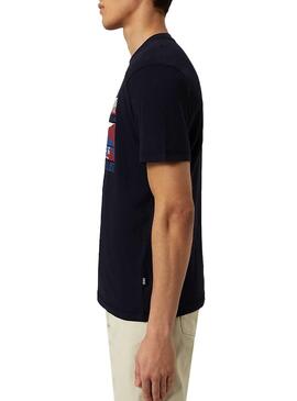 T-Shirt Napapijri Sikar Blu Navy per Uomo