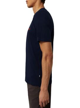 T-Shirt Napapijri Sastia Blu Navy per Uomo