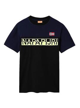 T-Shirt Napapijri Saras Nero per Uomo