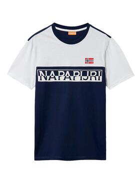 T-Shirt Napapijr Saras Blu per Uomo