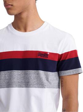 T-Shirt Superdry Classic Stripe Bianco Uomo