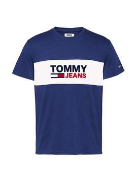 T-Shirt Tommy Jeans Pieced Blu per Uomo