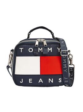 Borsa Tommy Jeans Big Logo Blu per Donna