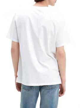 T-Shirt Levis Super Mario Bianco per Uomo