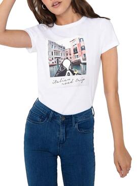 T-Shirt Only Snoopy Bianco per Donna