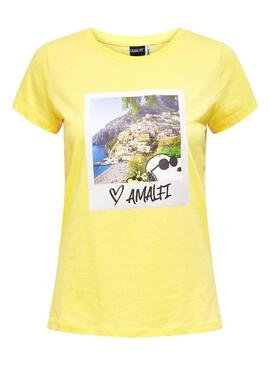 T-Shirt Only Snoopy Giallo per Donna