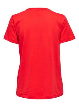 T-Shirt Only Kia Rosso per Donna