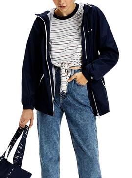 Parka Tommy Jeans strutturato Blu per Donna