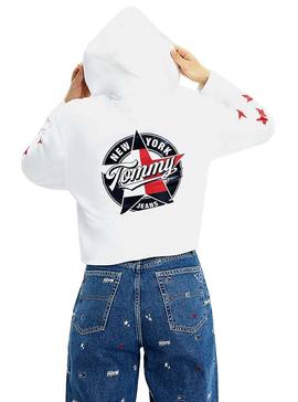 Felpe Tommy Jeans Modern Logo Bianco per Donna