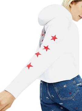 Felpe Tommy Jeans Modern Logo Bianco per Donna