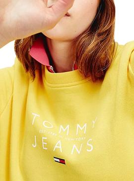 Felpe Tommy Jeans Fruit Giallo per Donna