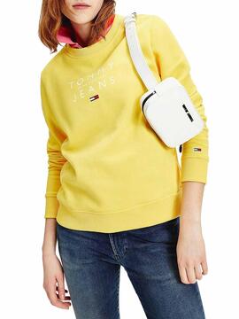 Felpe Tommy Jeans Fruit Giallo per Donna