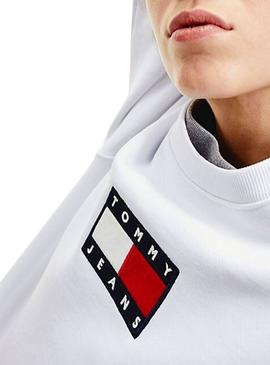 Felpe Tommy Jeans Crew Bianco per Donna