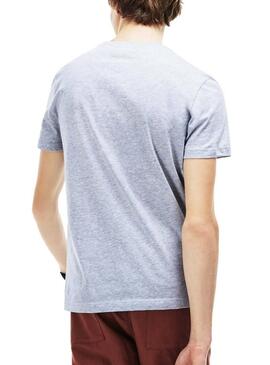 T-Shirt Lacoste Circular Grigio per Uomo