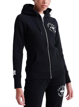 Felpe Superdry Track Ziphood Nero Donna