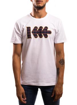 T-Shirt Klout Tartan Bianco per Uomo
