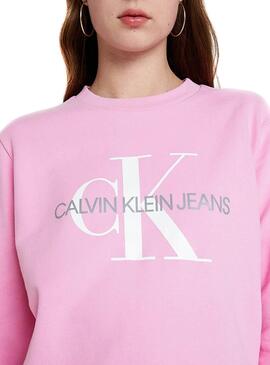Felpe Calvin klein Monogram Logo Pink Woman