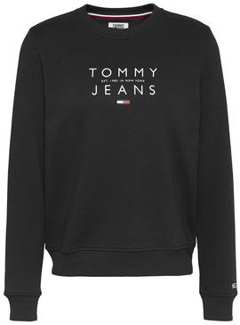 Felpe Tommy Jeans Essential Logo Nero Donna