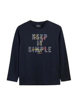 T-Shirt Mayoral Keep It Simple Blu Navy per Bambino