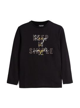 T-Shirt Mayoral Keep It Simple Nero per Bambino