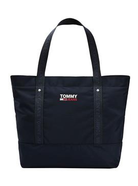 Borsa Tommy Jeans Tote Blu Navy per Donna