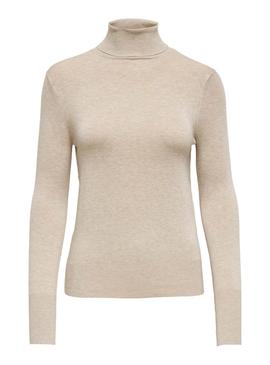 Pullover Only Venice Rollneck Beige per Donna