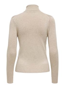 Pullover Only Venice Rollneck Beige per Donna