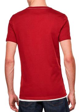 T-Shirt G Star Raw Graphic Slim Rosso per Uomo