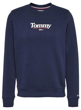 Felpa Tommy Jeans Essential Blu Navy Donna