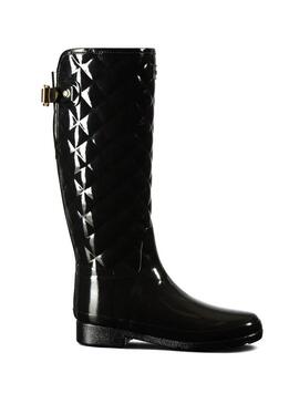 Stivale Hunter Refined Gloss Quilt Tall Black