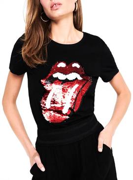 T-Shirt Only Rolling Stones Nero per Donna