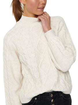 Pullover Only New Bianco per Donna