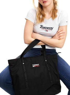 Borsa Tommy Jeans Tote Nero per Donna