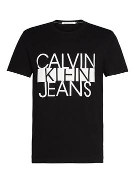 T-Shirt Calvin Klein Colorblock Stripe Nero